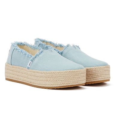 TOMS Washed Denim Valcia Pastellblau Espadrilles für Frauen Blau