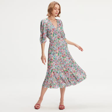 Wickelkleid mit Liberty-Print