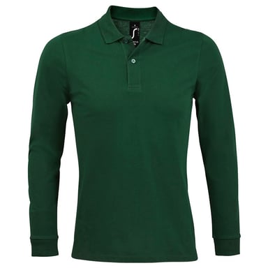 SOLS Mens Perfect Langarm-Piqu-Poloshirt (flaschengrün)