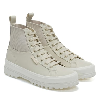 Superga Damen/Damen 2644 Alpina Gestrickte Nappaleder High Tops (Hellbeige Eierschale/Avorio)