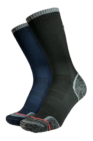 1000 Mile - 2er-Pack Herren Walking Socken mit einlagigem, atmungsaktivem Polster - Anthrazit / Marineblau