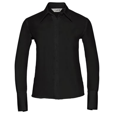 Russell Collection - "Ultimate" Hemd für Damen Langärmlig (Schwarz)