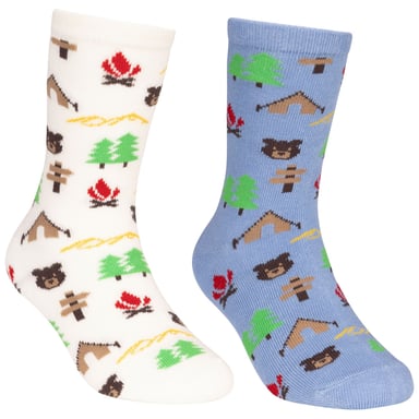 Trespass - "Camping" Socken für Kinder (2er-Pack) (Blau/Cremefarbe)