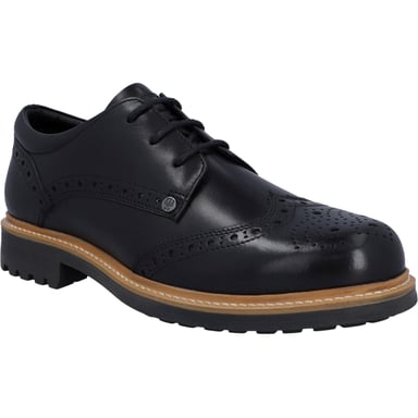Hunter Cawdor Leder Herren Schwarz Brogues Schuhe