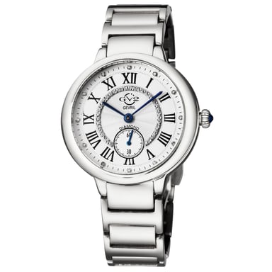 GV2 Rom Frauen Schweizer Quarz Diamant Silber Zifferblatt Edelstahl Uhr