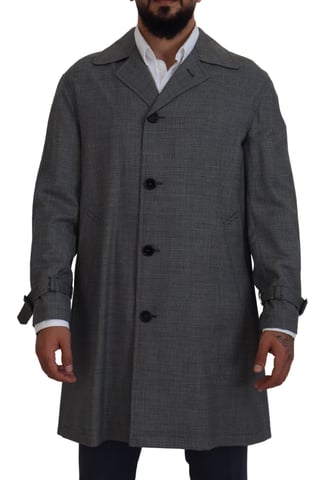 Karo-Wolltrenchcoat