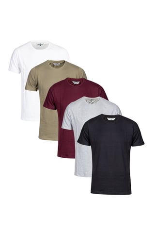 Multi 5-Pack Cotton Short-Sleeve Crew Neck T-Shirts