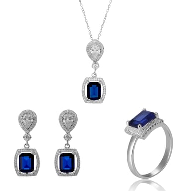Orphelia 'Enora' Damen-Set aus 925er Sterlingsilber: Halskette + Ohrringe + Ring – Silber SET-7426/SA