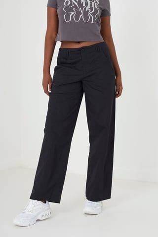 Black 'Eloise' Straight Fit Utility Cargo Trousers