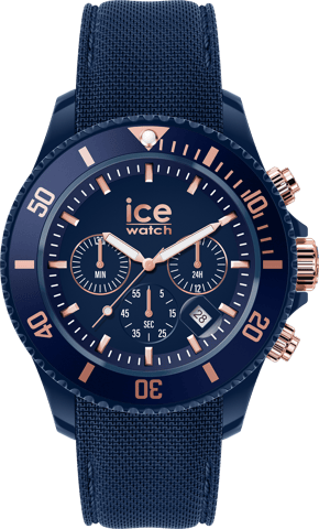 Ice Watch Ice Chrono - Dark Blue Rose-gold Blau Herren Armbanduhr 020621 -