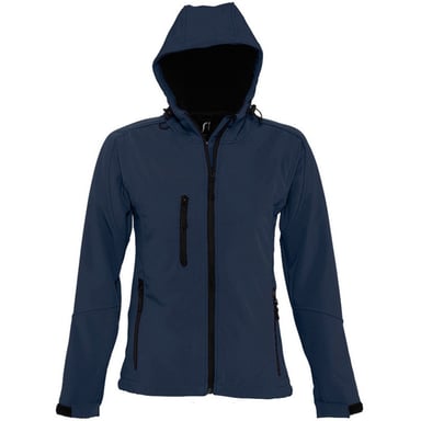 SOLS Womens/Ladies Replay Hooded Soft Shell Jacket (atmungsaktiv, winddicht und wasserabweisend) (French Navy)