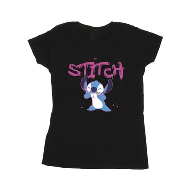 Disney Damen/Lilo und Stitch Graffiti T-Shirt aus Baumwolle (Schwarz)