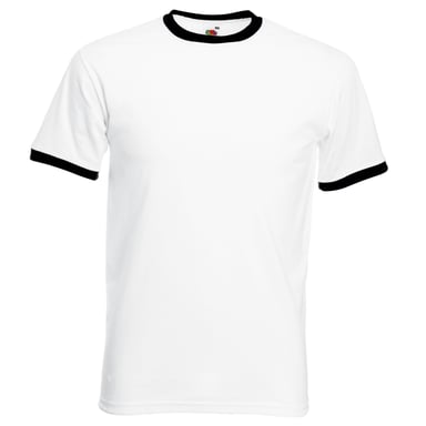 Fruit Of The Loom Herren Ringer T-Shirt (Weiß/Schwarz)