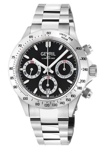 Gevril Herren New Amsterdam 44607B Schweizer Automatik ETA 7750 Schwarzes Zifferblatt Special Edition Uhr