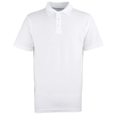 Premier Mens Stud Heavyweight Plain Pique Polo Shirt (Weiß)