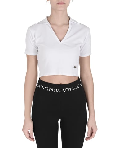 19V69 Italia Damen Crop Top Cloe Weiß