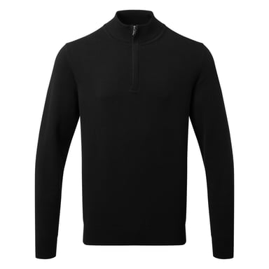 Asquith & Fox Herren Baumwollmischung Zip Sweatshirt (Schwarz)