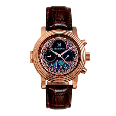 Heritor Automatic Legacy Lederbanduhr mit Tag/Datum