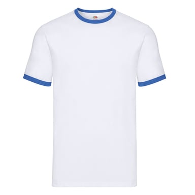 Fruit of the Loom - T-Shirt Ringer-Stil für Herren/Damen Unisex (Weiß/Königsblau)