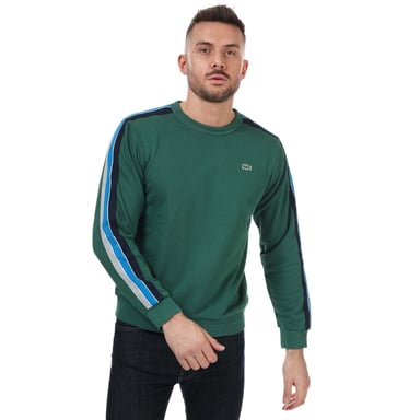 Sweat SPORT col rond bandes contrastées Lacoste Pour Homme en Vert