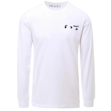Off-White OW Logo Langarm-T-Shirt in Weiß