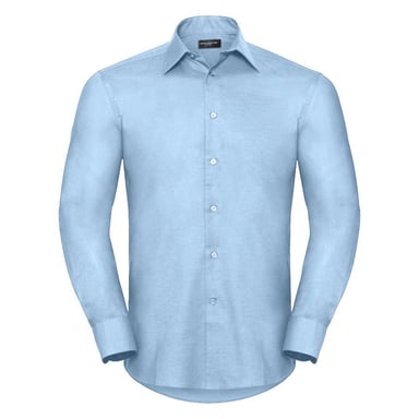 Russell Collection Oxford Herren Hemd, Langarm, pflegeleicht (Oxford Blau)