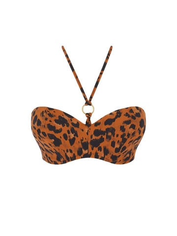 Roar Instinct Bandeau Bikini Top Leopard