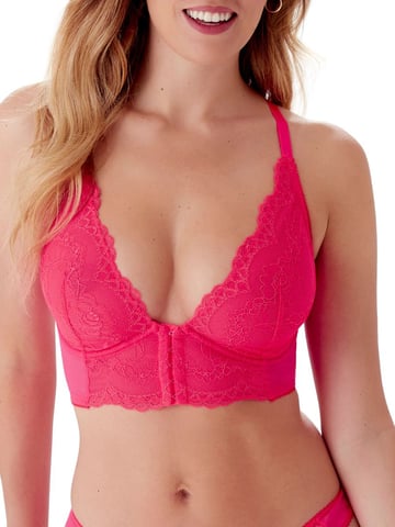 Superboost Lace Deep V Bralet - Diva Pink