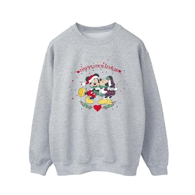 Disney Herren Mickey Mouse Mickey Minnie Weihnachten Sweatshirt (Sport grau)