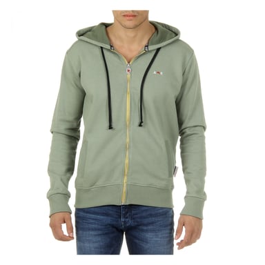 Andrew Charles Herren-Kapuzenpullover mit Reißverschluss Langarm Rundhals Grün FELA