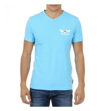 Andrew Charles Herren T-Shirt Kurzarm V-Ausschnitt Hellblau KENAN