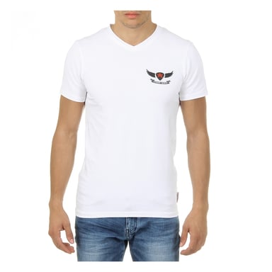 Andrew Charles Herren T-Shirt Kurzarm V-Ausschnitt Weiß KENAN