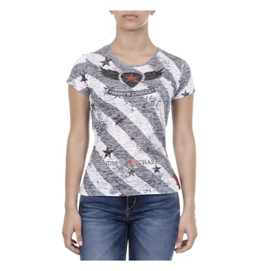 Andrew Charles Damen-T-Shirt Kurzarm Rundhalsausschnitt Grau CAROLINE