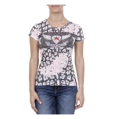 Andrew Charles Damen-T-Shirt Kurzarm Rundhalsausschnitt Rosa MAYA