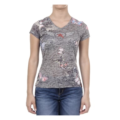 Andrew Charles Damen-T-Shirt mit kurzen Ärmeln und V-Ausschnitt Dunkelgrün STELLA
