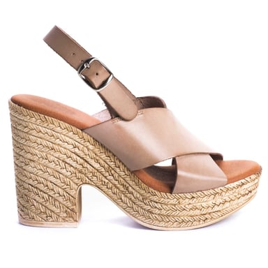 Confortable heel sandal Montevita in Taupe