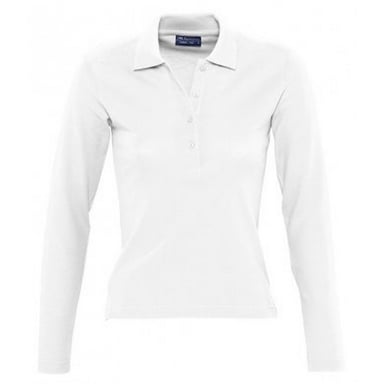 SOLS Podium - Langärmeliges Polo-Shirt aus 100% Baumwolle - Damen (Weiß)