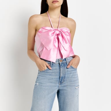 River Island Womens Bow Detail Top - Pink