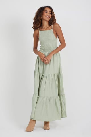 Pale Green 'Mia' Tiered Maxi Dress