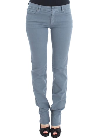Ermanno Scervino Damen Blaue Baumwollmischung Slim Fit Bootcut Jeans