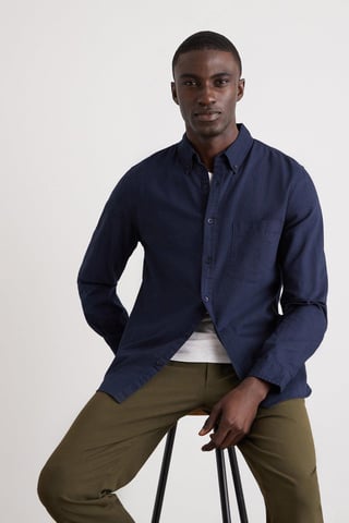 Long Sleeve Chest Pocket Oxford Shirt