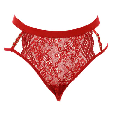 Thread Tanga mit Spitze und Band an der Taille 21683 Frau