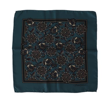 Dolce & Gabbana Blue Floral Silk Square Mouchier masculin