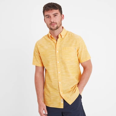 Dwaine Mens Short Sleeve Shirt Bright Yellow