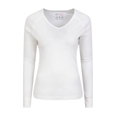 Mountain Warehouse Damen/Damen Merinowolle V-Ausschnitt Top (Weiß)