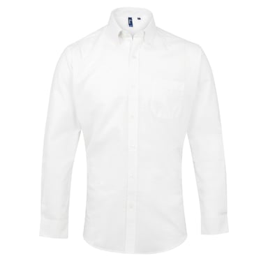 Premier Signature Herren Oxford-Hemd / Arbeitshemd, langärmlig (Weiß)