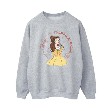 Disney - "Beauty And The Beast I'd Rather Be Reading" Sweatshirt für Damen (Grau)