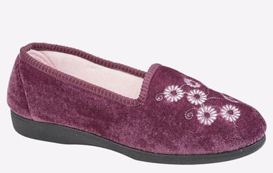 Sleepers Cathy Embroidered Slipper Womens