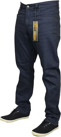 Kam Mens Big King Size Stretch Chinos Jeans Navy