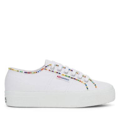 Superga - Damen Sneaker "2740", Perlen-besetzt (Weiß/Bunt)